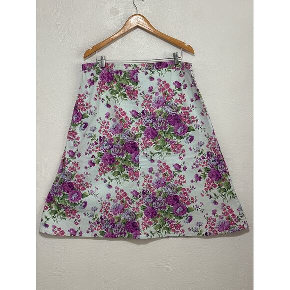 VTG Phool Spring A-Line Skirt 1X Purple Floral Coquette Cottagecore Soft Girl - Picture 5 of 13